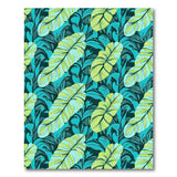 ODIKA Teal Tropical Banana Leaf Washable Rug, Low Pile Non-Slip Area Rug