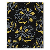 Gold Grey Leaf Silhouette Area Rug
