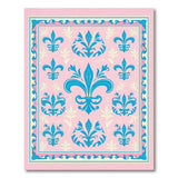 Ornate Pink Fleur-de-Lis Area Rug