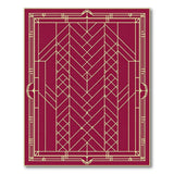 Red Art Deco Geometric Area Rug
