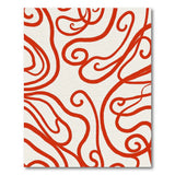 Red Swirl Abstract Abstract Area Area Rug