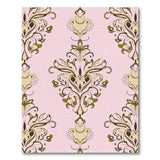 Pink Damask Floral Pink Area Rug