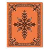Orange Ornate Floral Frame Area Rug