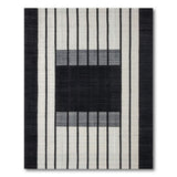 Black and White Geometric Modern Black White Geometric Stripe Rug