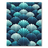Teal Seashell Mosaic Area Rug