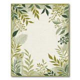 Lush Green Foliage Border Area Rug