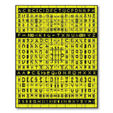 Yellow Pixel Typography Grid Area Rug