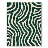 Wavy Dark Green Abstract Area Rug
