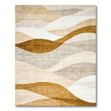 Brown Tan Abstract Wave Area Rug
