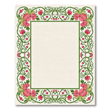 Vintage Pink Rose Floral Border Area Rug