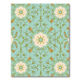 Floral Vintage Teal Floral Medallion Area Rug