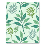 Floral Vintage Green Lush Green Leaves Pattern Area Rug