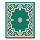 Emerald Green Traditional Persian Border Rug