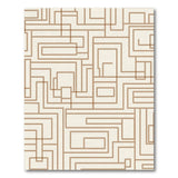 Beige and Neutral Beige Geometric Maze Area Rug