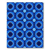 Blue and Teal Vibrant Blue Starburst Geometric Area Rug