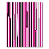 Bold Pink and Black Striped Geometric Area Rug