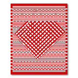 Bold Red Geometric Heart Diamond Area Rug