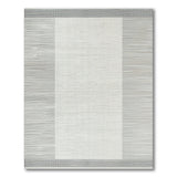 Grey Textured Border Neutral Area Rug