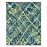 Teal Fern Geometric Abstract Area Rug