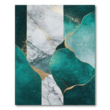 Teal Marble Gold Abstract Area Rug