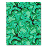 Swirling Emerald Green Abstract Area Rug