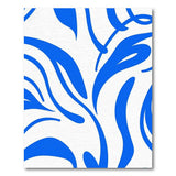 Vibrant Blue Abstract Leaf Area Rug