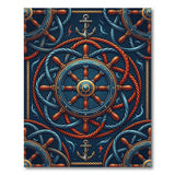 Nautical Ship Wheel Anchor Area Rug