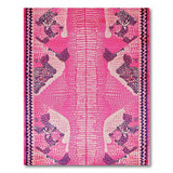 Vibrant Pink Crocodile Tribal Area Rug