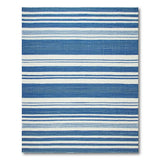 Coastal Blue Striped Woven Area Rug