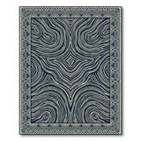 Navy Abstract Wave Geometric Area Rug