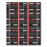 Bold Red Black Geometric Stripe Area Rug