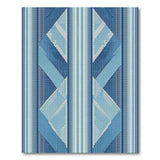 Blue Geometric Striped Area Rug