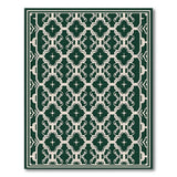 Geometric Modern Emerald Green Geometric Trellis Area Rug