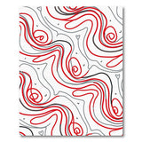 Cute Red Swirl Faces Area Rug