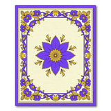 Traditional Persian Purple Floral Medallion Persian Rug
