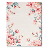 Pink Blush Peony Floral Vintage Area Rug
