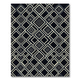 Black and White Black White Heritage Tribal Diamond Area Rug
