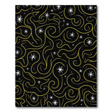 Midnight Gold Swirls Stars Area Rug