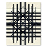 Black and White Black Grid Geometric Modern Area Rug