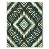 Green Tribal Zigzag Diamond Area Rug