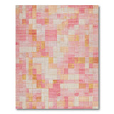 Pink Gold Geometric Patchwork Area Rug