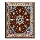 Brown Persian Medallion Area Rug