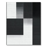 Bold Black White Geometric Modern Area Rug