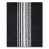 Distressed Vintage Black and White Distressed Black White Vertical Stripe Area Rug