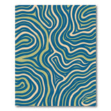 Fluid Waves Blue Teal Abstract Area Rug