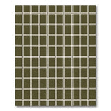 Olive Green Grid Geometric Area Rug
