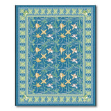 Blue and Teal Teal Seashell Starfish Coastal Area Rug