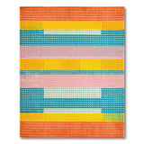 Vibrant Polka Dot Multi-Stripe Area Rug