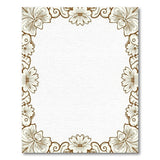 Beige and Neutral Elegant Beige Floral Frame Area Rug