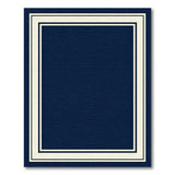 Navy Blue Geometric Border Area Rug
